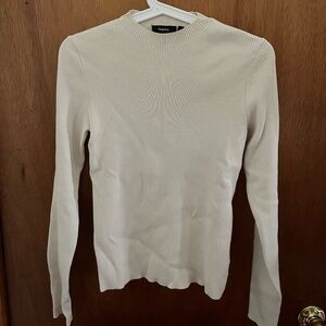 Theory mock neck ribbed sweater top